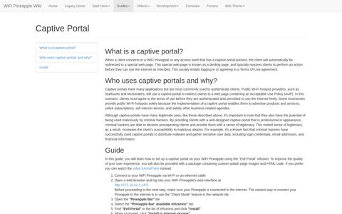 Captive Portal - WiFi Pineapple Wiki