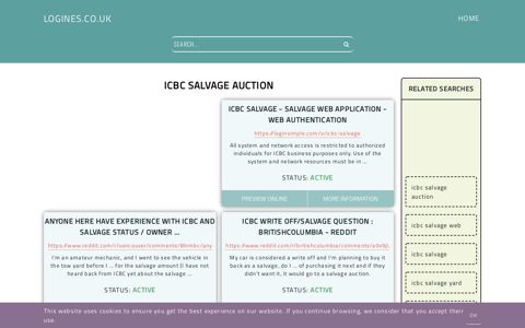 icbc salvage auction - General Information about Login - Logines.co.uk