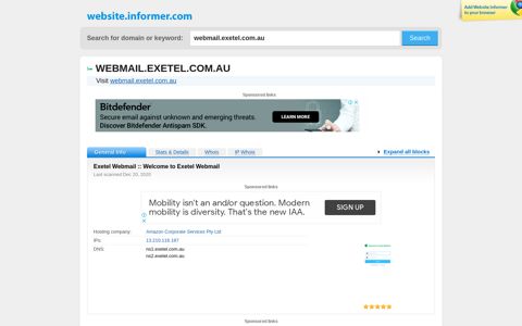 webmail.exetel.com.au at WI. Exetel Webmail :: Welcome to ...
