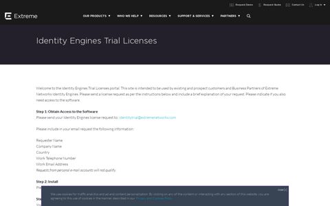 Identity Engines Trial Licenses - Extreme Networks