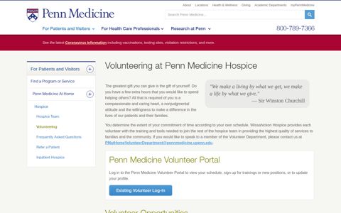 Volunteering at Penn Medicine Hospice – Penn Medicine