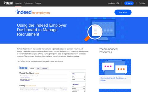 Using the Indeed Employer Dashboard to Manage Recruitment
