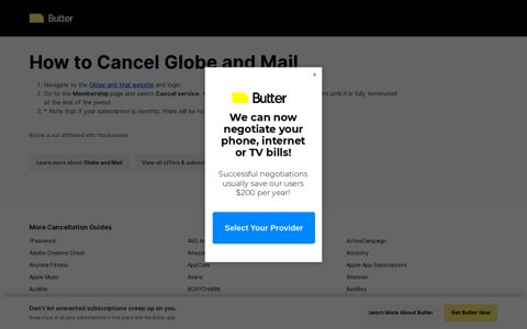 How to Cancel Globe and Mail | Butter