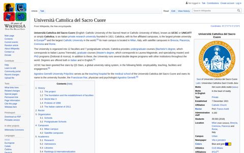 Università Cattolica del Sacro Cuore - Wikipedia