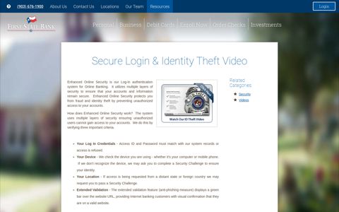 Secure Login & Identity Theft Video | First State Bank | Athens ...