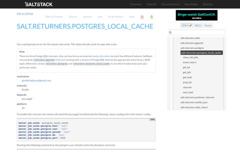 salt.returners.postgres_local_cache - SaltStack Documentation