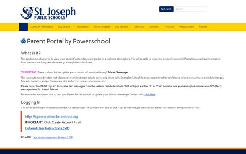 Parent Portal by Powerschool - Saint Joseph Public Schools