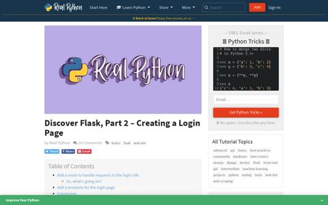 Discover Flask, Part 2 – Creating a Login Page – Real Python
