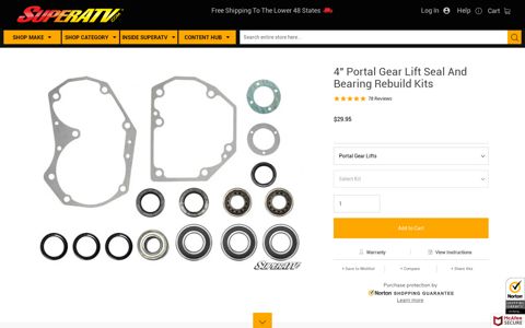 4" Portal Gear Lift Seal and Bearing Rebuild Kit | SuperATV