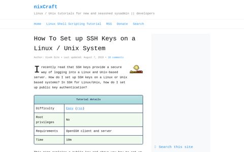 How To Set up SSH Keys on a Linux / Unix System - nixCraft