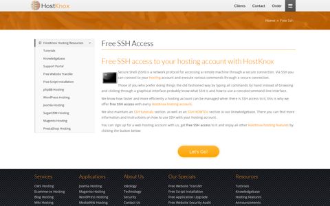 Free SSH Access - HostKnox