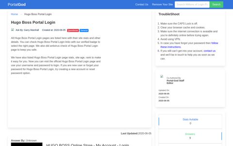 Hugo Boss Portal Login Page - portal-god.com