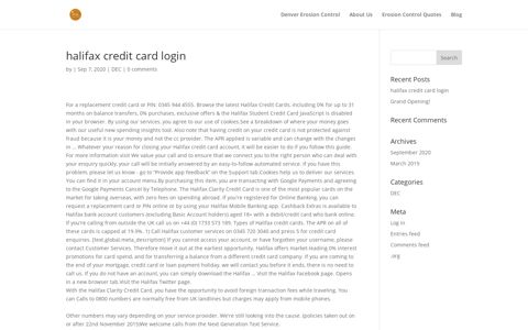 halifax credit card login - Denver Erosion Control