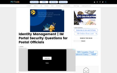Identity Management | IM Portal Security Questions for Postal ...