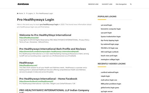 Pro Healthywayz Login ❤️ One Click Access