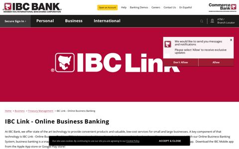 IBC Link - Online Business Banking - IBC Bank
