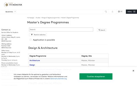 Master's Degree Programmes - FH Münster