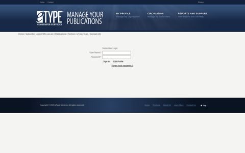 eTypes - Subscriber Login - eType Services