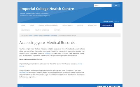 Accessing your Medical Records | Imperial College Health ...