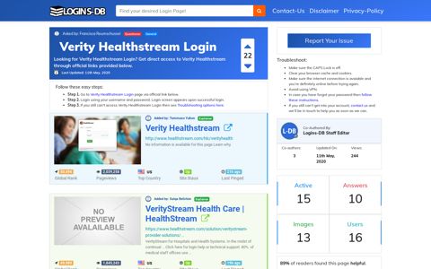 Verity Healthstream Login - Logins-DB