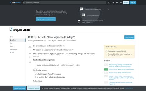 KDE PLASMA: Slow login to desktop? - Super User
