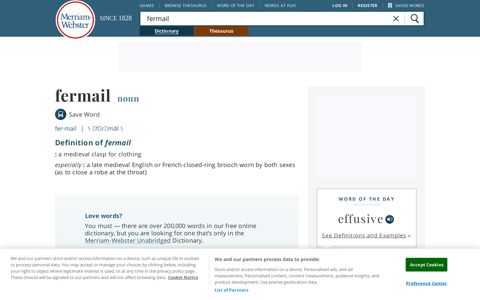 Fermail | Definition of Fermail by Merriam-Webster