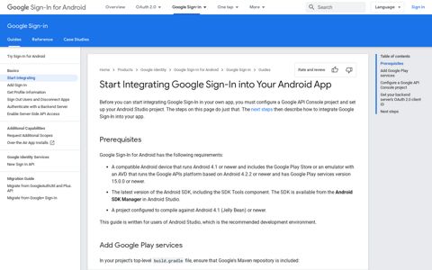 Start Integrating Google Sign-In into Your Android App