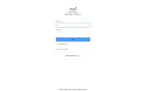 Intapp Customer Portal - Login