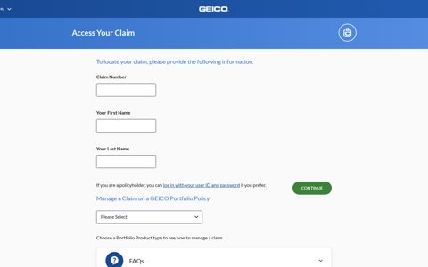 Access Your Claim - GEICO