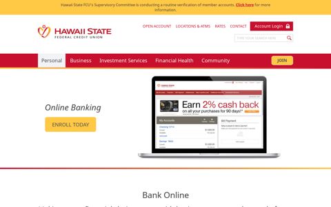 Online Banking | Access Accounts & Services | Hawaii State ...