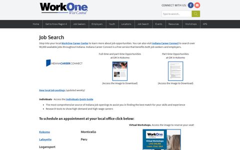 Job Search: WorkOne West Central