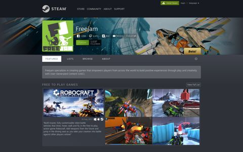 Freejam - Steam Developer