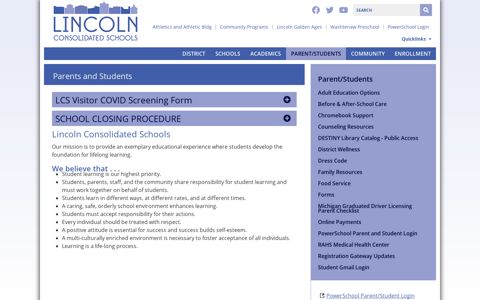 Parent/Students - Lincoln Consolidated Schools