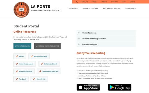 Student Portal - La Porte Independent School District