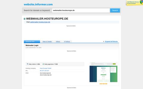 webmailer.hosteurope.de at WI. Webmailer Login
