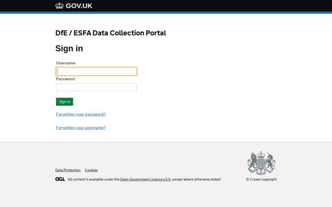 DfE / ESFA Data Collection Portal