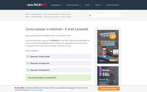 Como acessar o webmail - E-mail Locaweb - Ajuda Locaweb