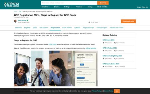 GRE Registration 2020 - Steps to Register for GRE Exam