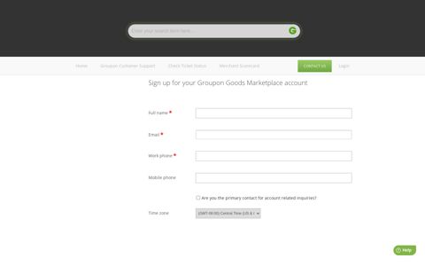 Signup for a new account : Groupon Goods Marketplace