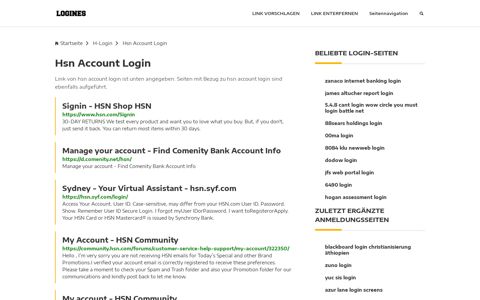 Hsn Account Login | Allgemeine Informationen zur Anmeldung