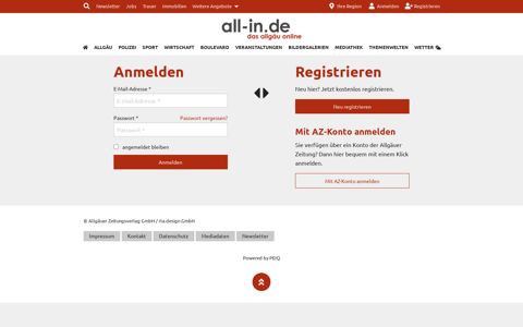 Login - all-in.de - das Allgäu online!