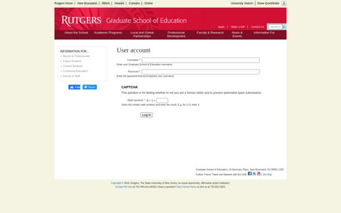 User account | Graduate School of Education