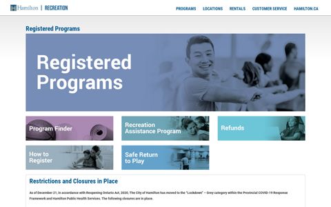 Registered Programs | City of Hamilton, Ontario, Canada