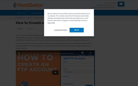How to Create an FTP Account in cPanel | HostGator Support