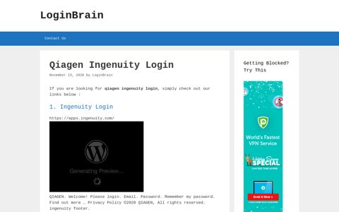 Qiagen Ingenuity Ingenuity Login - LoginBrain