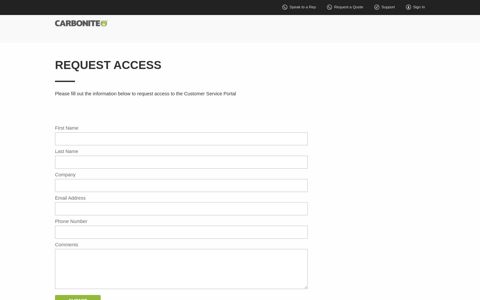 Customer Service Portal Access Request