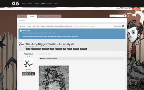 The Jury-Rigged Portal - An analysis - [Don't Starve Together ...
