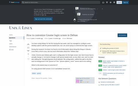 How to customize Gnome login screen in Debian - Unix ...