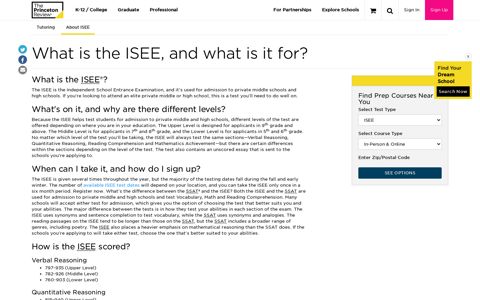 What is the ISEE, and what is it for? | The Princeton Review ...