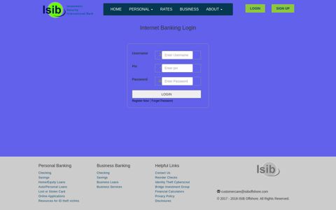 Internet Banking Login - ISIB | Investment Security ...